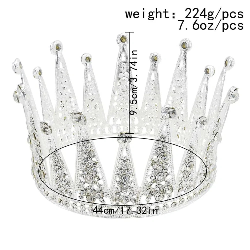 Alloy hollow diamond crown bridal hair accessory in gold and silver