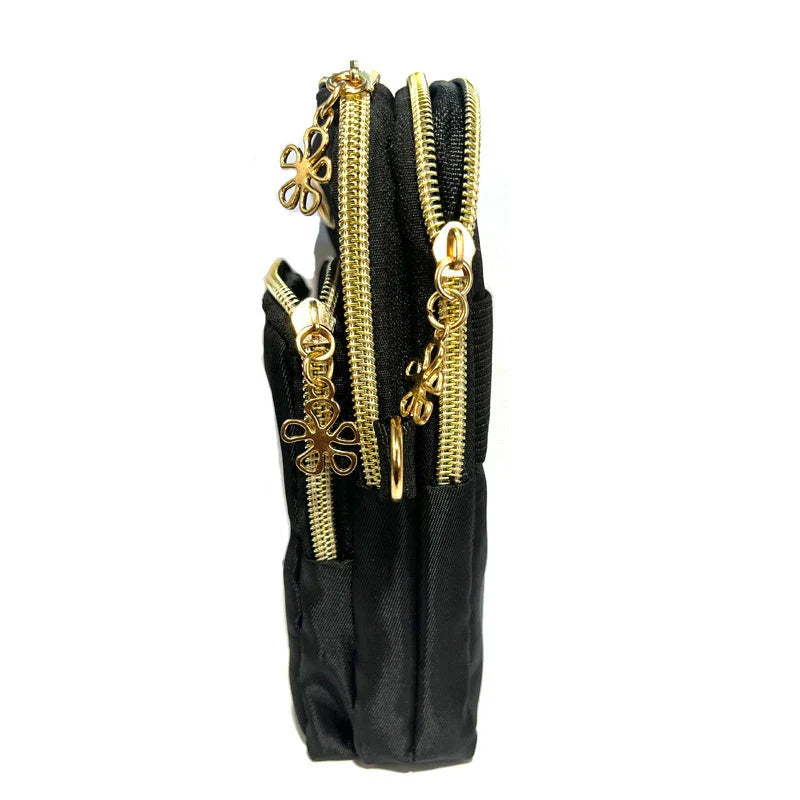 Stylish nylon crossbody bag with pumpkin pattern design, perfect for Halloween celebrations and everyday use.