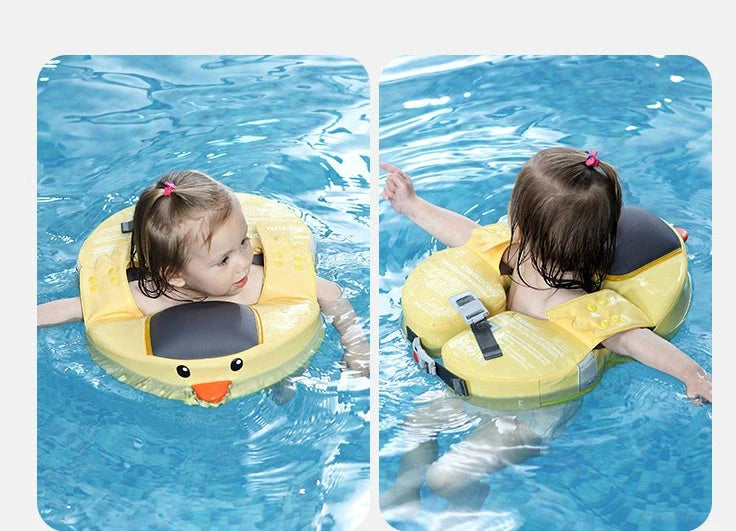 Duckling Underarm Swimming Ring for toddlers in yellow with airtight safety features