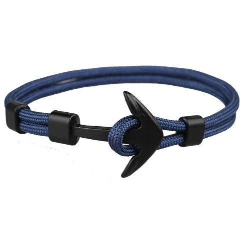 Anchor Bracelet featuring a nautical symbol on a cotton-linen rope