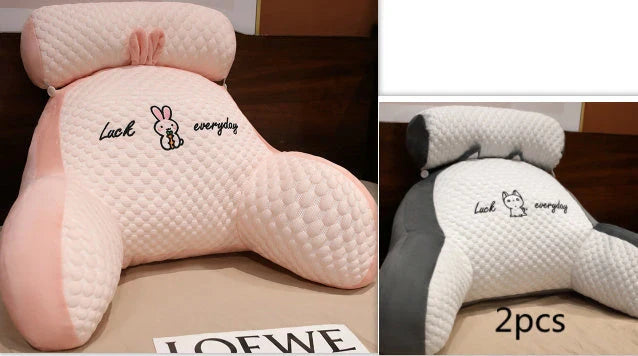 Plush lumbar cushion with ergonomic design for comfortable back and neck support on sofa, chair, and bed