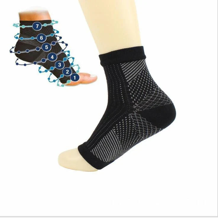 Premium sports compression socks with ankle support, breathable nylon material, and stylish designs