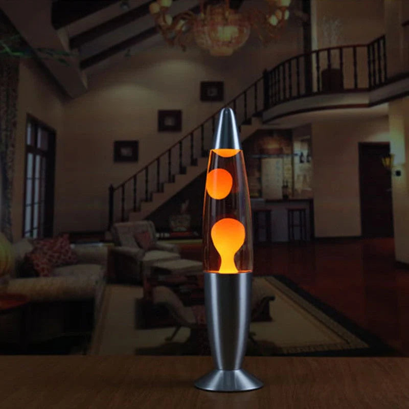 Mesmerising mood lamp with wax-filled interior, creating a captivating, soothing display of light
