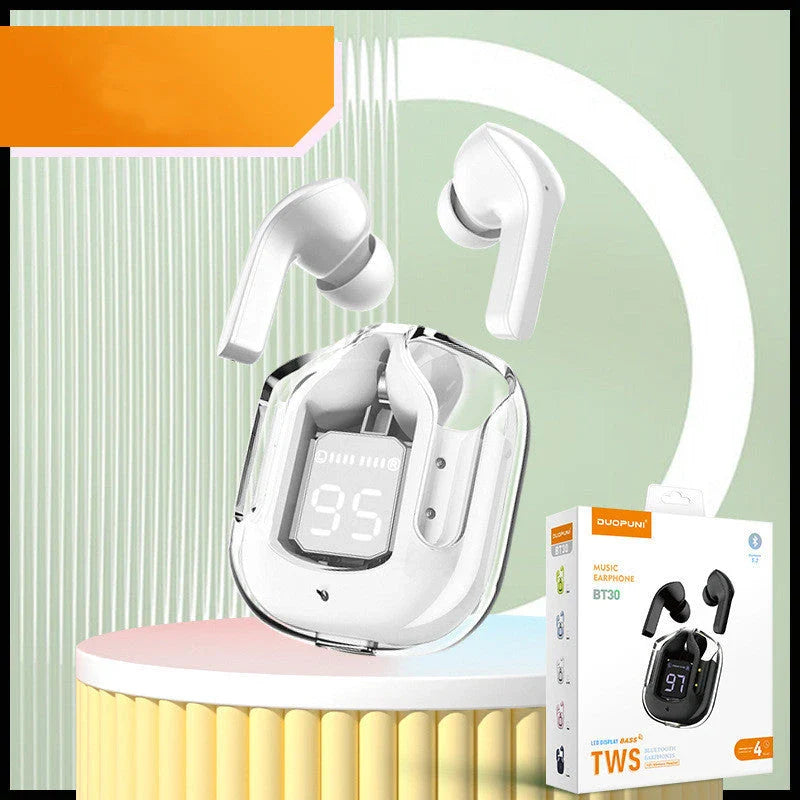 Premium true wireless Bluetooth 5.3 earbuds with digital display, noise reduction, and long battery life.