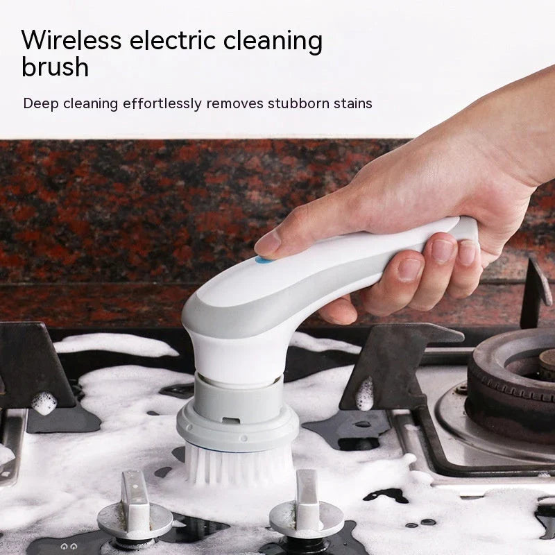 Cordless Electric Cleaning Scrubber Brush with 4 Interchangeable Brush Heads for Powerful, Versatile Cleaning on All Surfaces