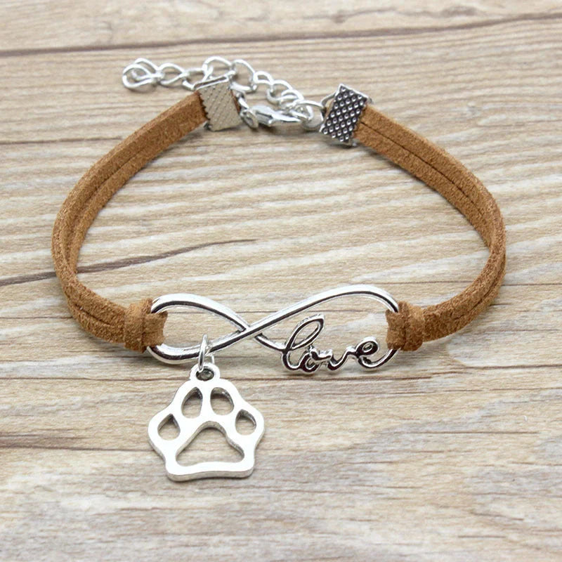 Stylish hand-woven infinity love pet bracelet in various colors for pet owners to express their affection
