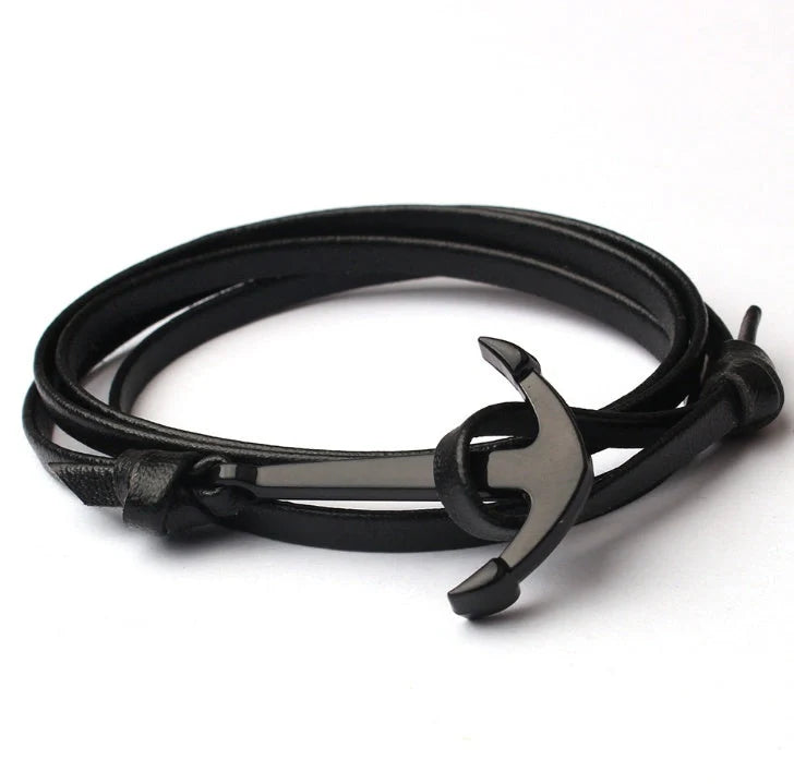 Anchor Bracelet featuring a nautical symbol on a cotton-linen rope