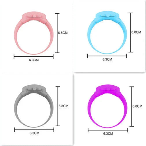 Premium wearable hand sanitiser dispenser bracelet in various colours, made with durable silicone TPU material
