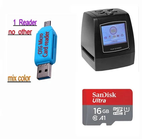 A versatile film and slide scanner that digitizes 35mm film, negatives, and slides with high resolution and vibrant colors.