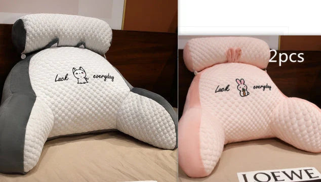 Plush lumbar cushion with ergonomic design for comfortable back and neck support on sofa, chair, and bed