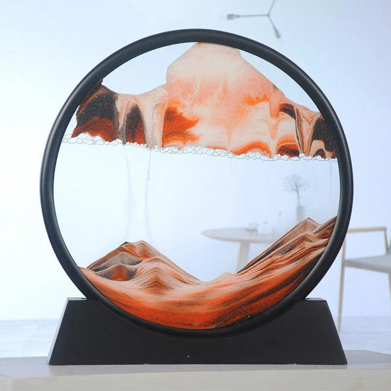 Mesmerizing glass sand art with vibrant, ever-changing movements in a variety of colors