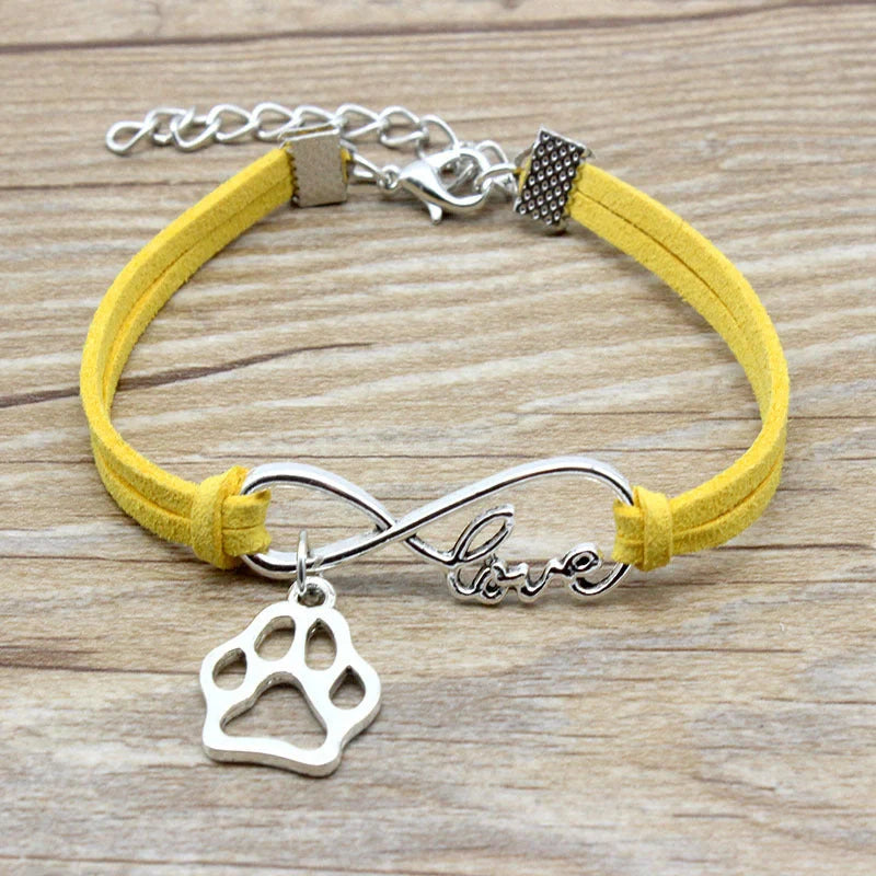 Stylish hand-woven infinity love pet bracelet in various colors for pet owners to express their affection