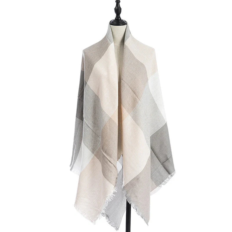 Luxury plus-sized double-sided cashmere-like scarf shawl in various colors