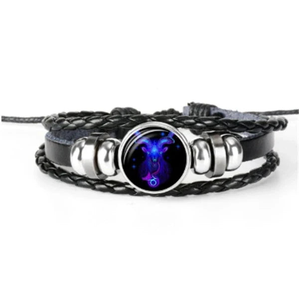 Zodiac Constellation Bracelet with Braided Design for Men, Women, and Kids in Various Colors
