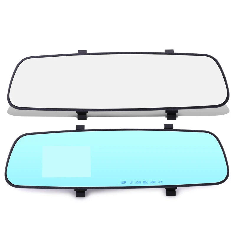 High-Definition Rearview Mirror Driving Recorder with 1080P video, motion detection, and collision sensor for enhanced road safety