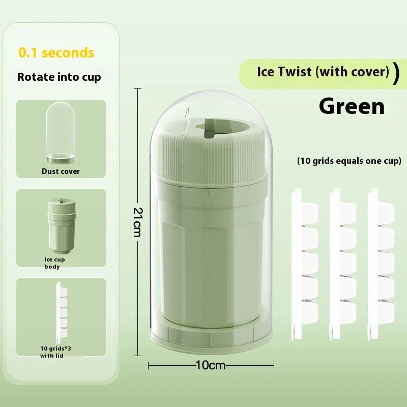 Twist ice cube tray with rotating release mechanism, perfect for freezers and refrigerators
