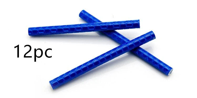 Colorful reflective strips for bicycle spokes, providing enhanced visibility and safety on the road