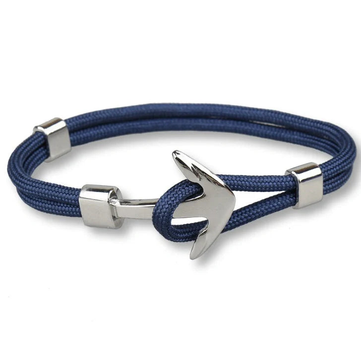 Anchor Bracelet featuring a nautical symbol on a cotton-linen rope