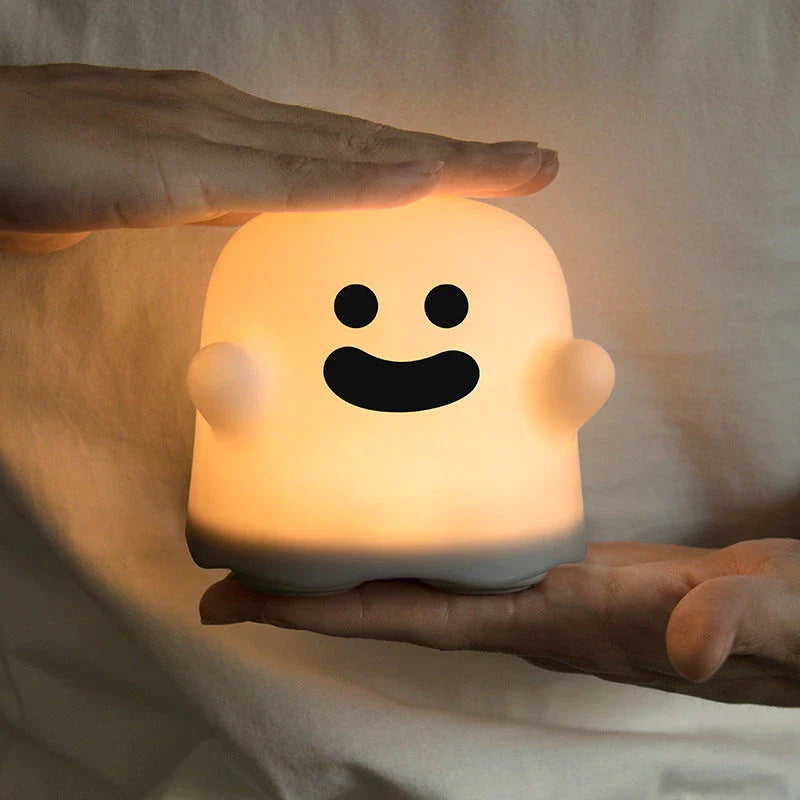 A cozy silicone night light with a touch sensor, perfect for bedside or any room in the home