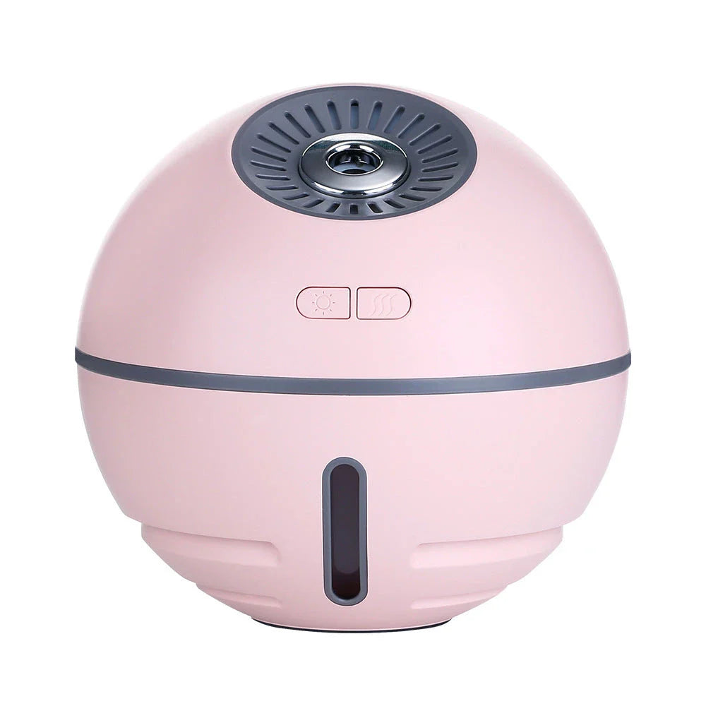 Cordless humidifier with rechargeable battery, LED lighting, and compact design for home or office use