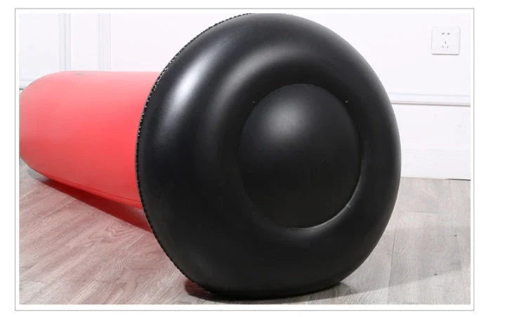 Premium inflatable freestanding boxing punch bag with durable PVC construction, reinforced double-cap seal, and large suction chassis for stable home workouts.