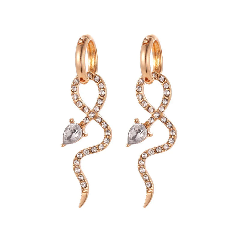 Elegant Snake Charm Earrings - Stylish American & European Design