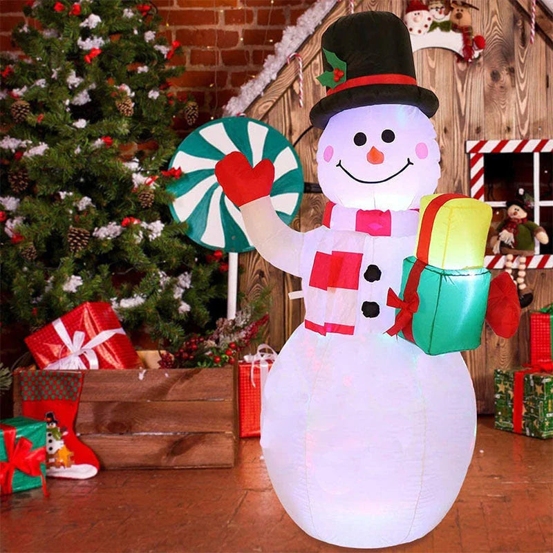 Festive LED Christmas Decor Set with Glowing Santa, Christmas Tree, and Snowman Inflatables