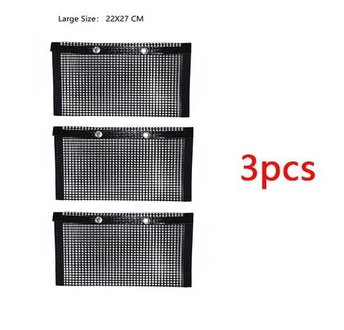 Reusable non-stick BBQ grill mesh bags for outdoor cooking and easy cleanup