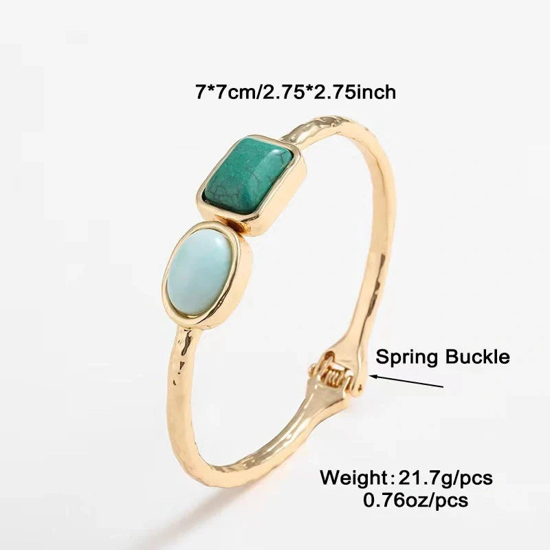 Stylish retro bracelet with an elegant quadrilateral design, crafted from premium zinc alloy for long-lasting wear