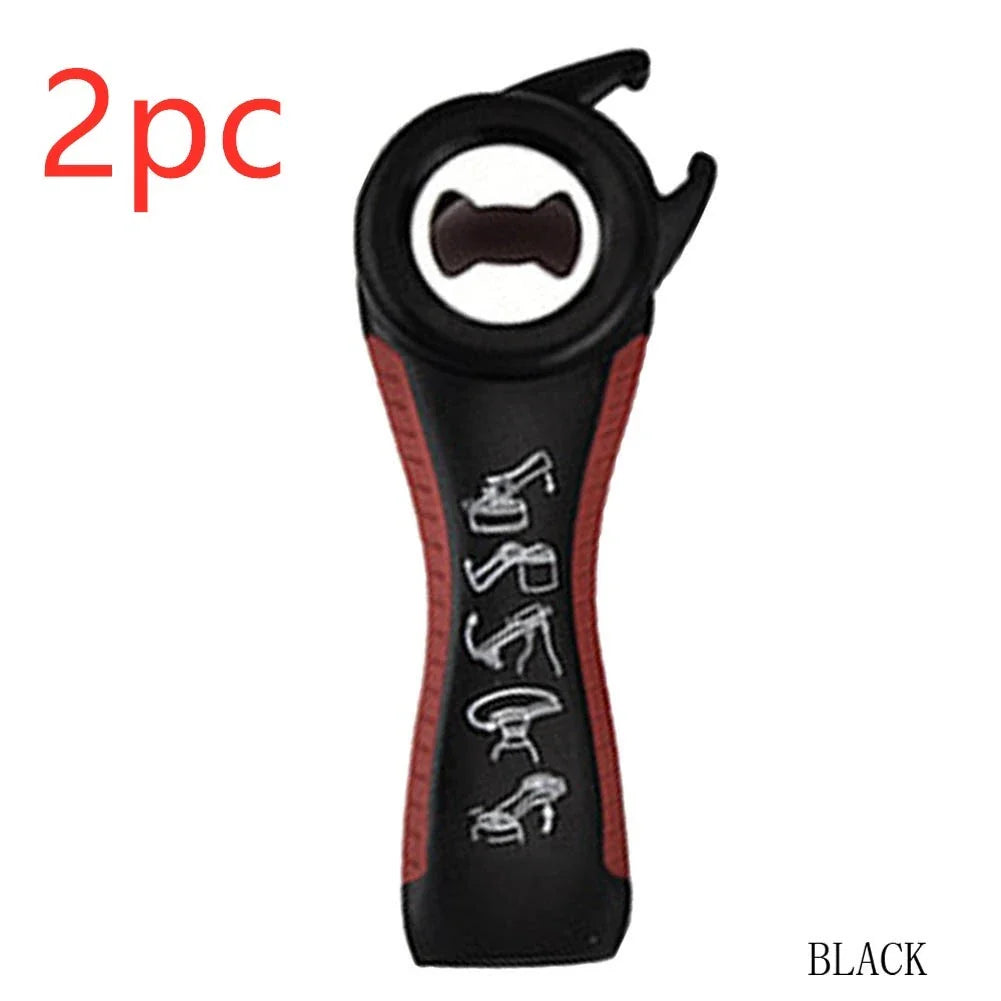 Versatile 5-in-1 stainless steel can opener and bottle opener - a must-have for any UK kitchen