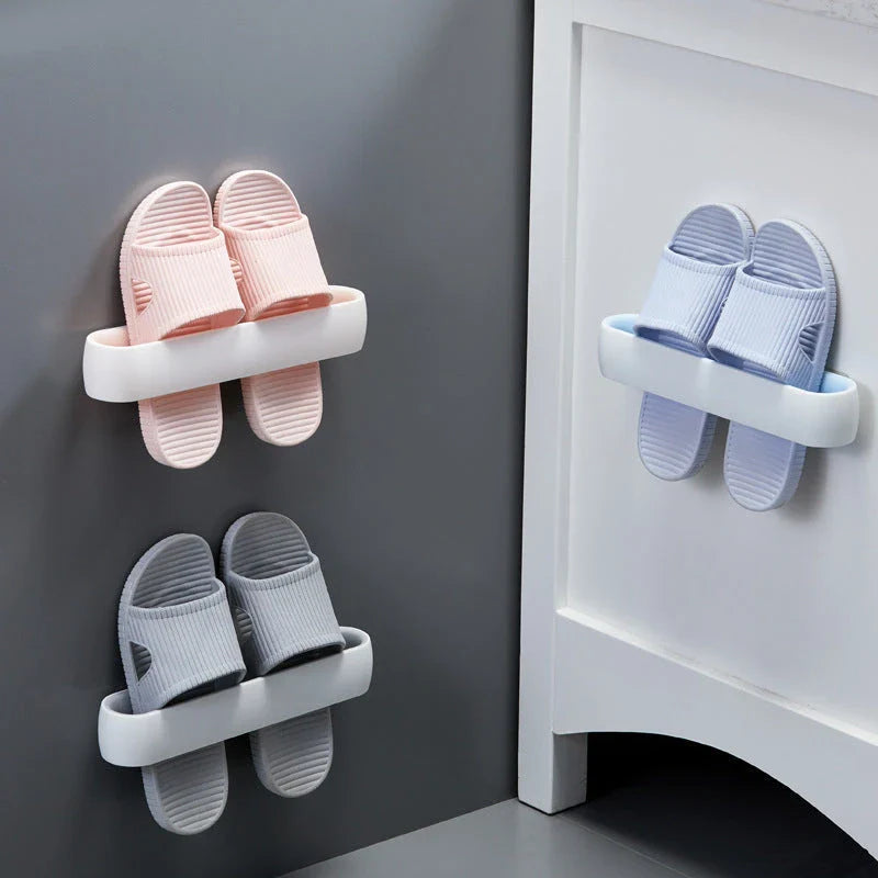 Premium bathroom slippers with suction cups for secure hold, available in pink, blue, and grey colours