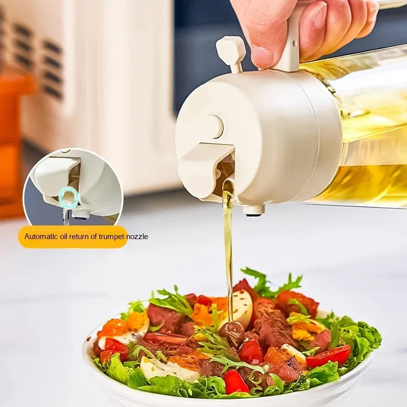 Versatile 470mL Olive Oil Sprayer with Dual Functionality - Spray or Pour for Cooking, Grilling, and More