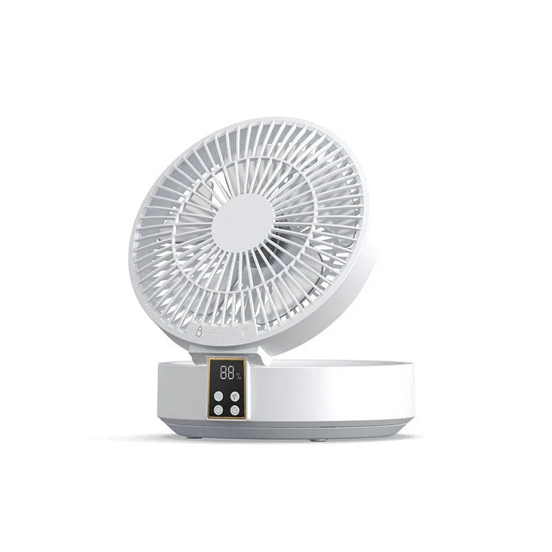 Rechargeable USB Desk Fan with Night Light - Portable Cooling Air Circulator for Home and Office