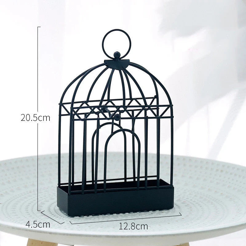 Nordic style iron mosquito coil holder in birdcage design for indoor use