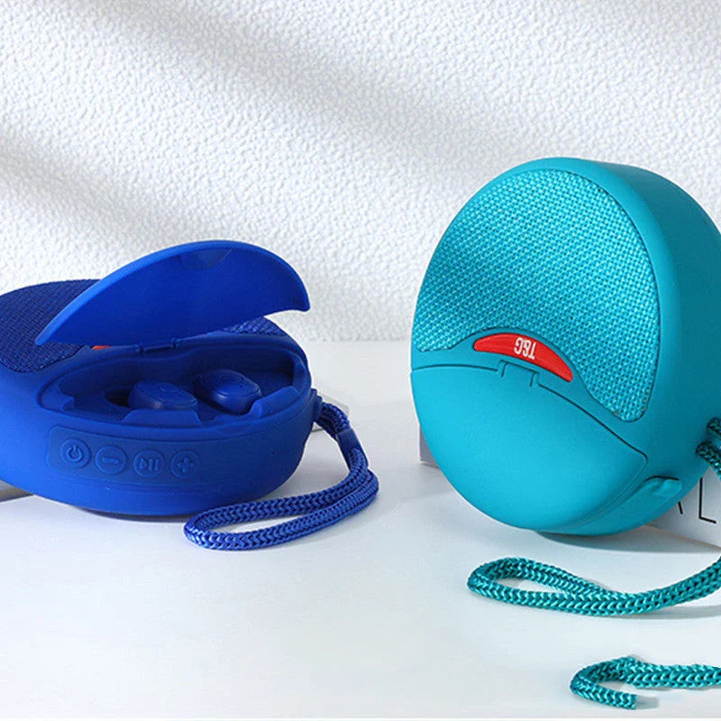 Premium wireless Bluetooth speaker with 3D stereo subwoofer, hands-free calling, and versatile connectivity options