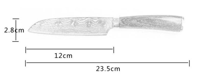 Premium 8-Piece Damascus Steel Kitchen Knife Set with Razor-Sharp Blades and Ergonomic Wooden Handles