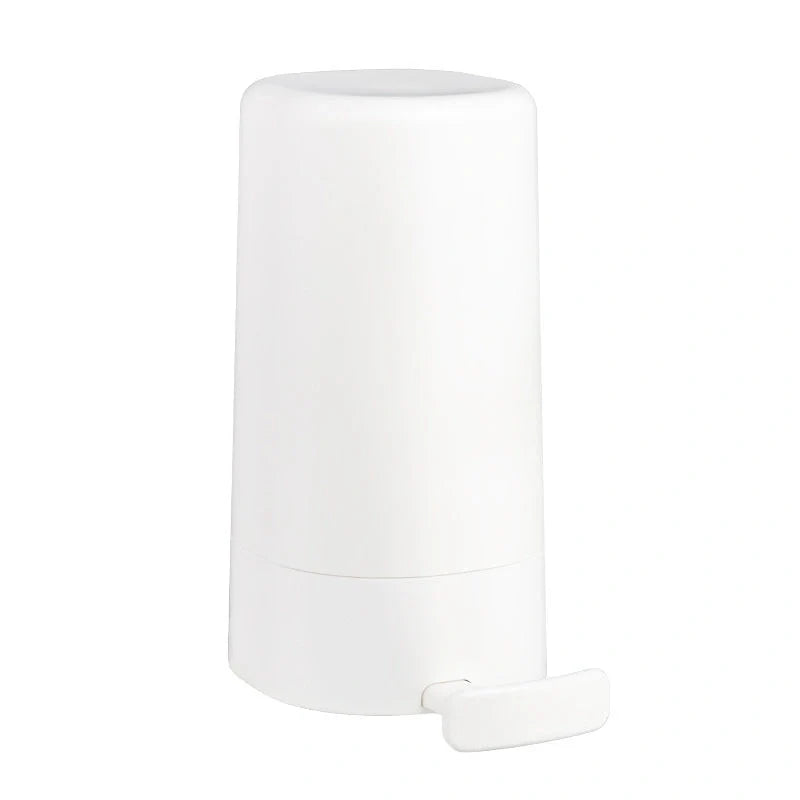 Wall-mounted soap grinder dispenser with adjustable powder output in white