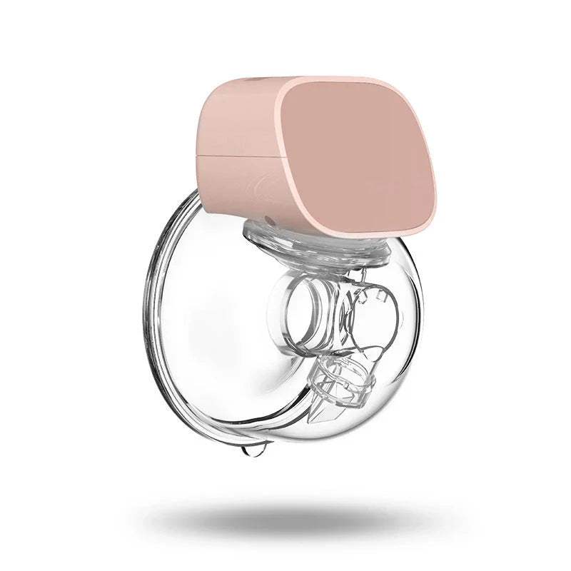 Portable, hands-free electric breast pump with quiet operation and premium construction