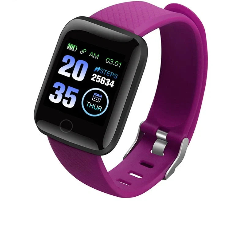 Advanced health-tracking sports bracelet with features including blood pressure and heart rate monitoring, activity tracking, and smartphone connectivity