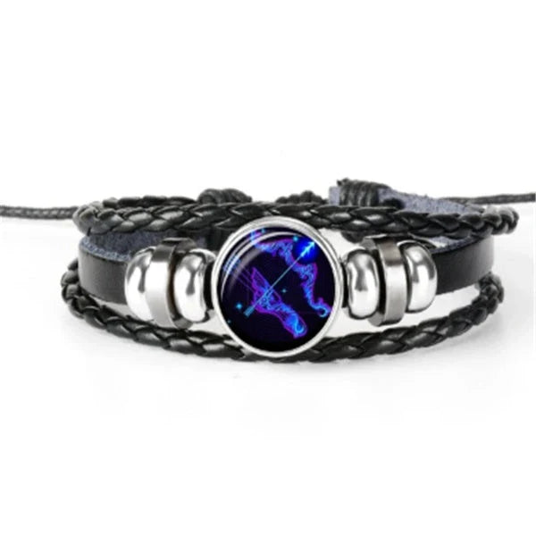 Zodiac Constellation Bracelet with Braided Design for Men, Women, and Kids in Various Colors