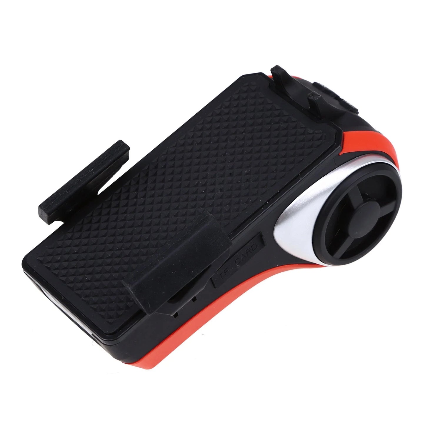 Versatile bicycle accessory with Bluetooth audio, LED lighting, power bank, phone holder, and ring bell