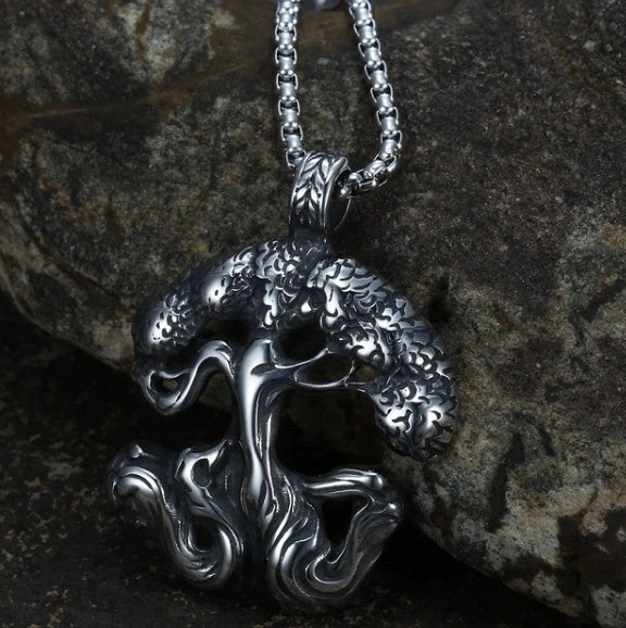 Vintage Norse rune necklaces for men, featuring a range of intricate Viking symbols and designs crafted from premium stainless steel