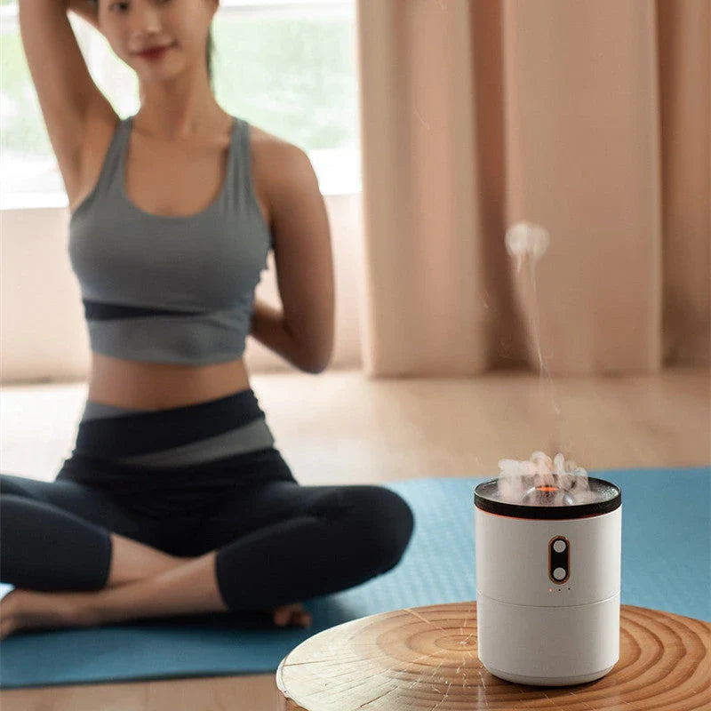 Portable essential oil diffuser with jellyfish-inspired night light for relaxing aromatherapy experience