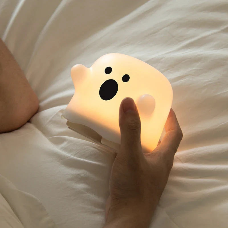 A cozy silicone night light with a touch sensor, perfect for bedside or any room in the home