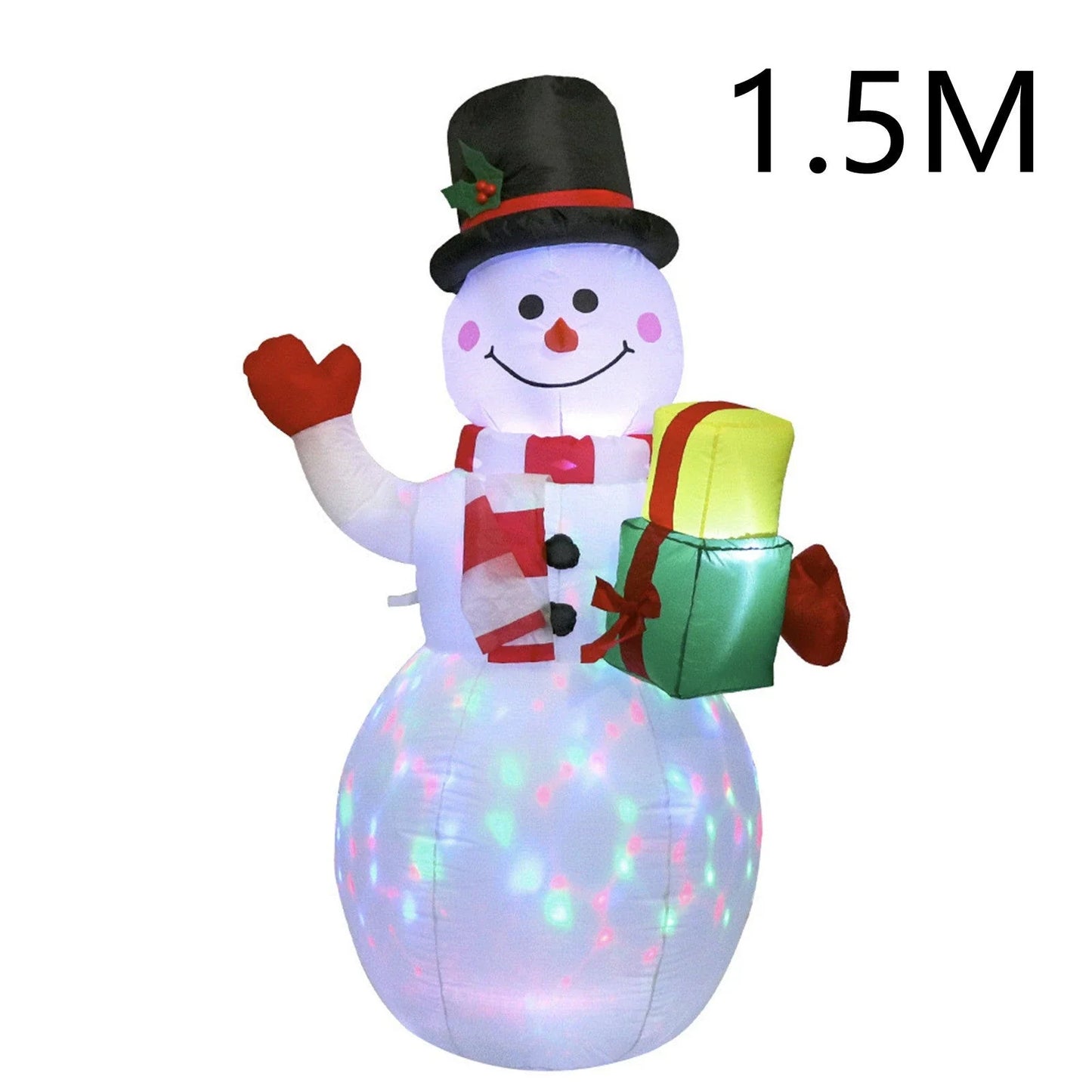 Festive LED Christmas Decor Set with Glowing Santa, Christmas Tree, and Snowman Inflatables