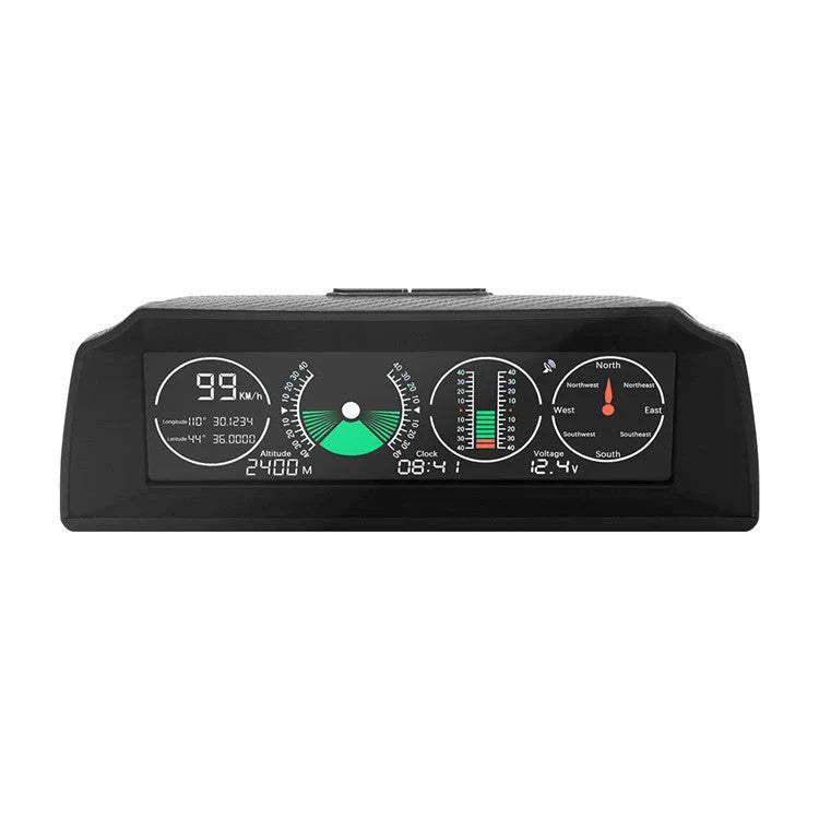 GPS GO 2 Car HUD with Satellite-powered Speed, Tilt, and Navigation Displays