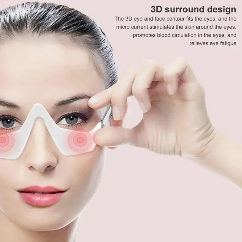 Eye Massager with Micro-Current Therapy for Relaxation, Wrinkle Reduction, and Dark Circle Removal