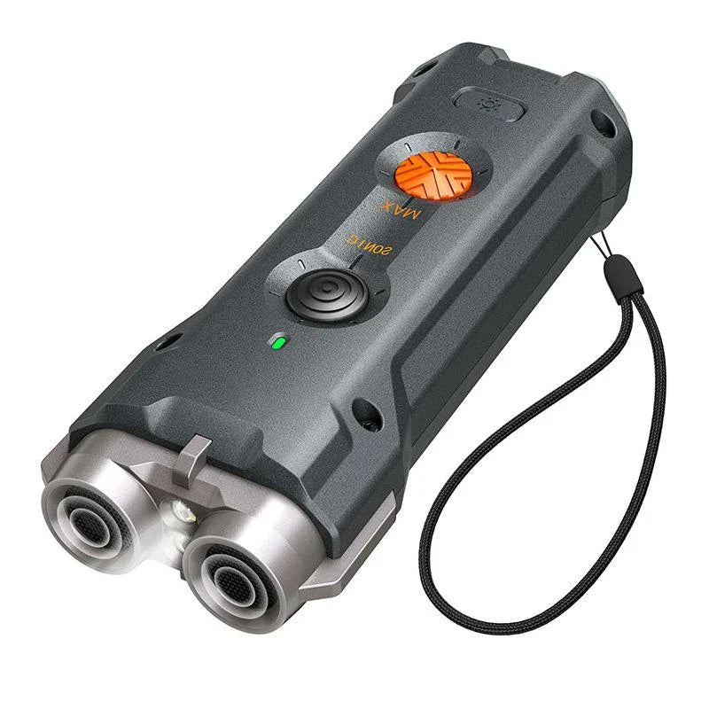 2-in-1 Ultrasonic Dog Training and Anti-Barking Device with Rechargeable Flashlight for Effective Behaviour Management and Night Safety
