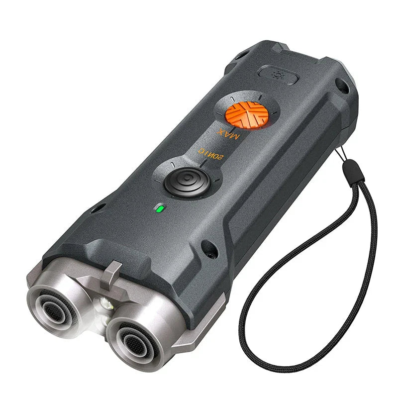 2-in-1 Ultrasonic Dog Training and Anti-Barking Device with Rechargeable Flashlight for Effective Behaviour Management and Night Safety