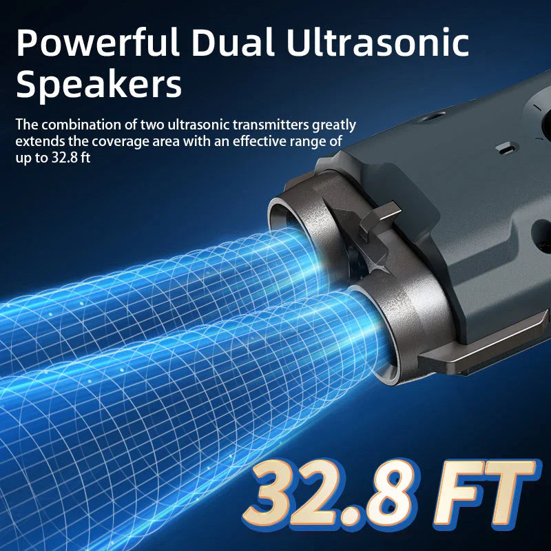 2-in-1 Ultrasonic Dog Training and Anti-Barking Device with Rechargeable Flashlight for Effective Behaviour Management and Night Safety